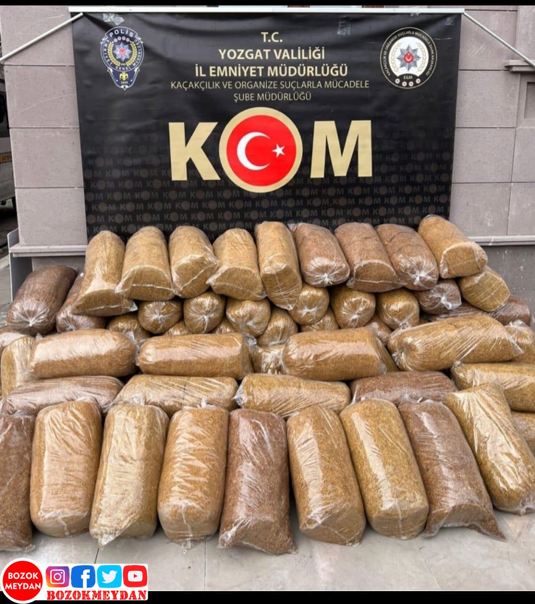 Yozgat’ta 420 Kilo Kaçak Tütün Ele Geçirildi