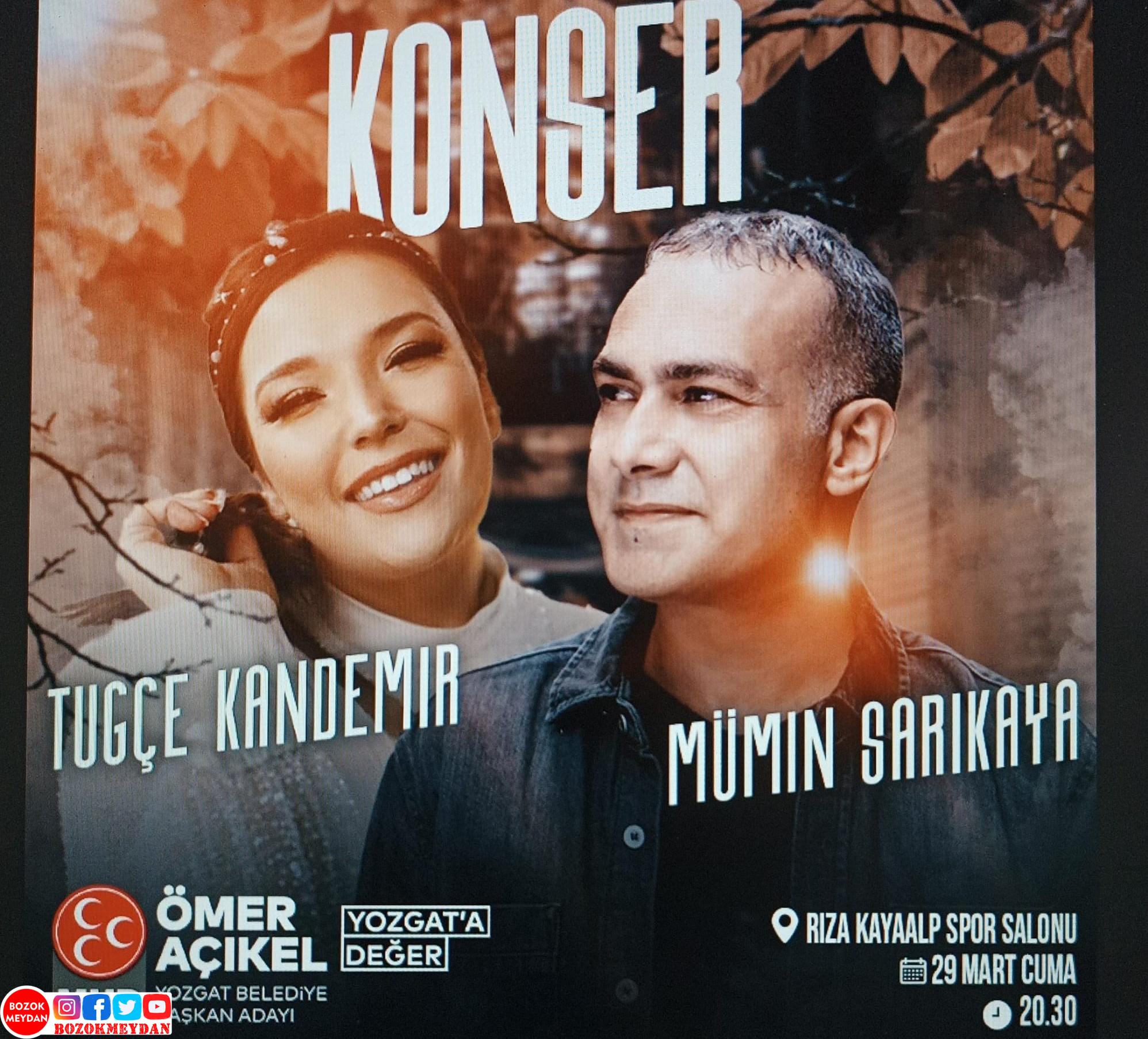 Açıkel’den Yozgatlılara Tuğçe Kandemir ve Mümin Sarıkaya Konseri Müjdesi! (Videolu Haber)