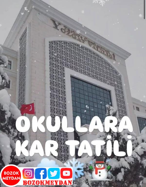 Yozgat’ta Olumsuz Hava Koşulları Nedeniyle Eğitime Bir Gün Daha Ara Verildi