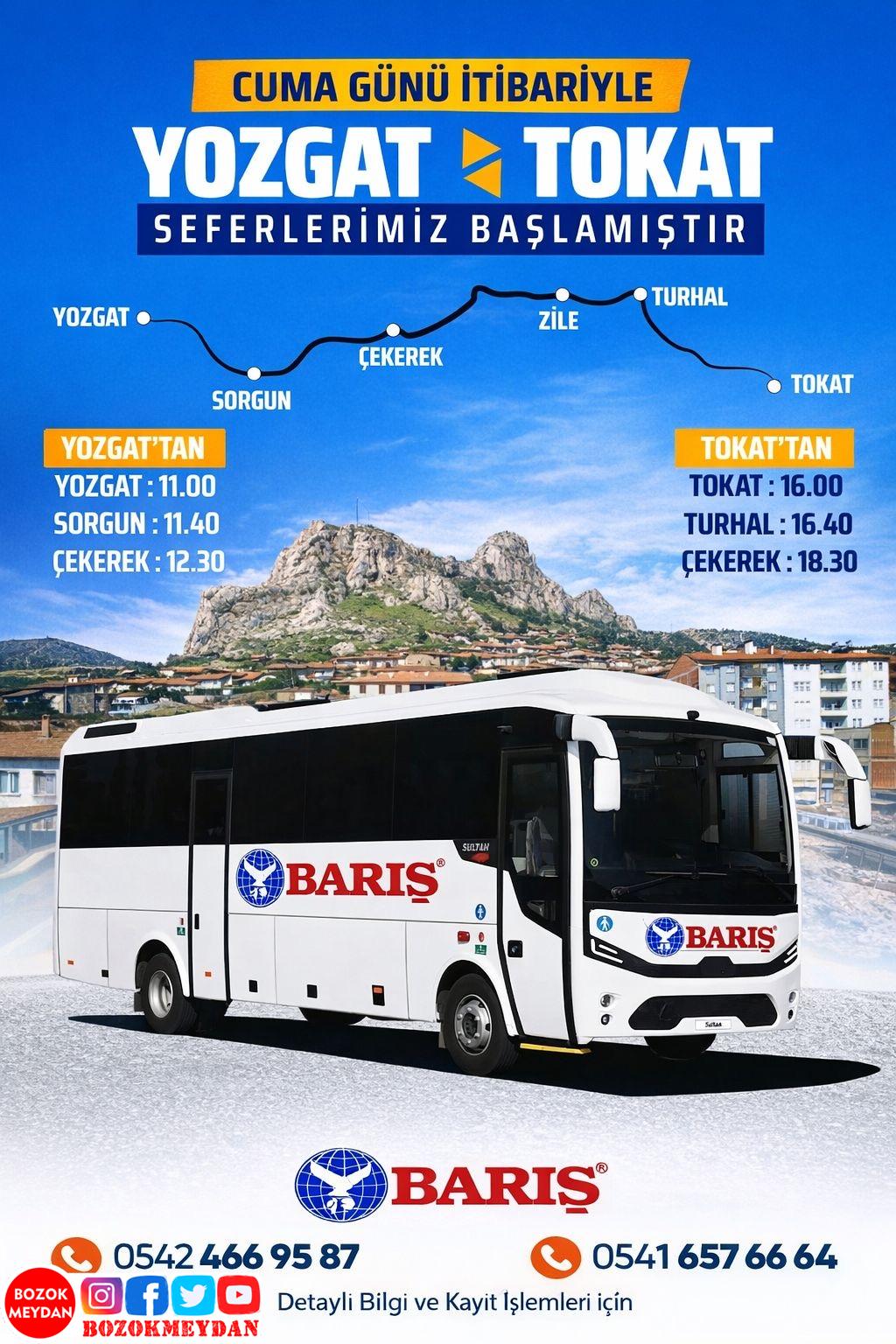 Aktarmalı Yolculuk Sona Eriyor: Yozgat’tan Tokat’a Direkt Sefer